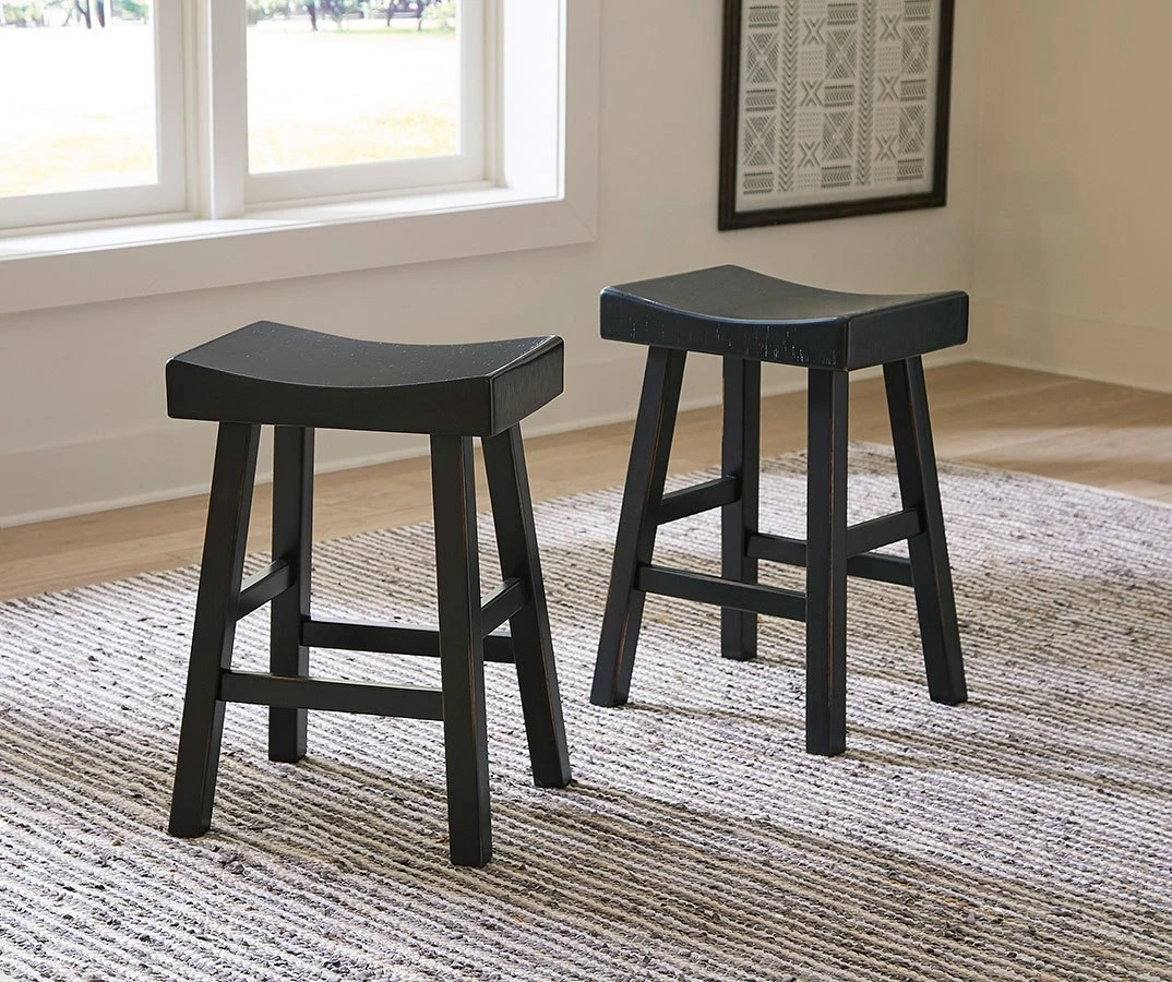 Glosco Antique Black Stool (Set Of 2) 1 Glosco Antique Black Stool (Set Of 2)