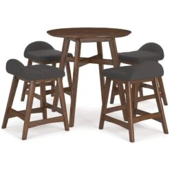 Lyncott Counter Height Dining Set W/ Charcoal Chairs 18 Lyncott Counter Height Dining Set W/ Charcoal Chairs -Signature Design by Ashley D615 13 224 set 2