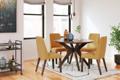 Lyncott Round Dining Room Set W/ Mustard Chairs -Signature Design by Ashley D615 15 04 set 1