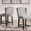 Jeanette Linen Counter Height Chair (Set Of 2)