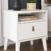 Aprilyn White One Drawer Nightstand