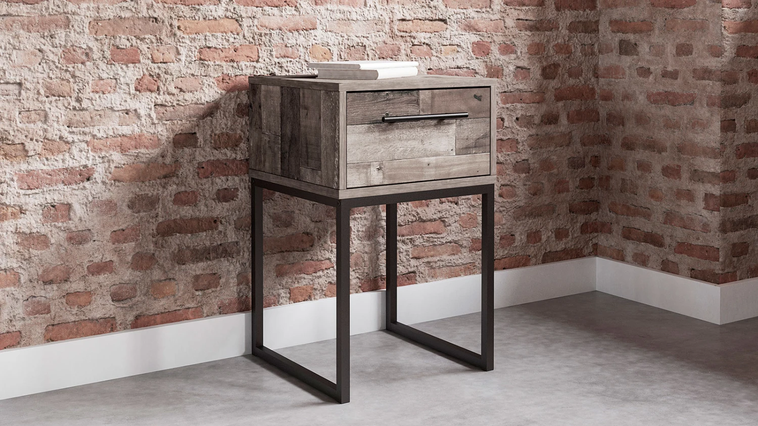 Neilsville One Drawer Nightstand (Multi Gray) 1 Neilsville One Drawer Nightstand (Multi Gray)