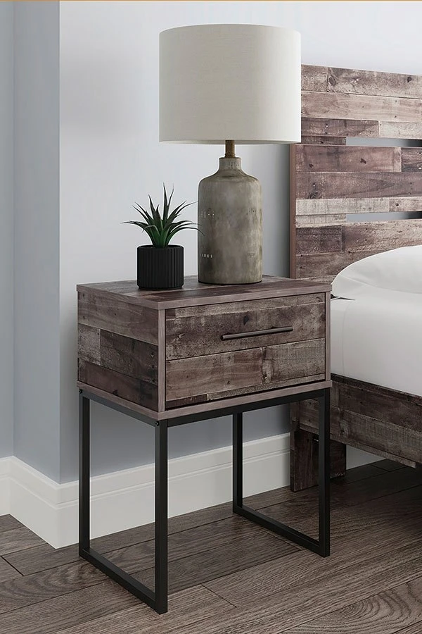 Neilsville One Drawer Nightstand (Multi Gray) 2 Neilsville One Drawer Nightstand (Multi Gray) - Image 2