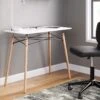 Jaspeni Home Office Desk (White And Natural)