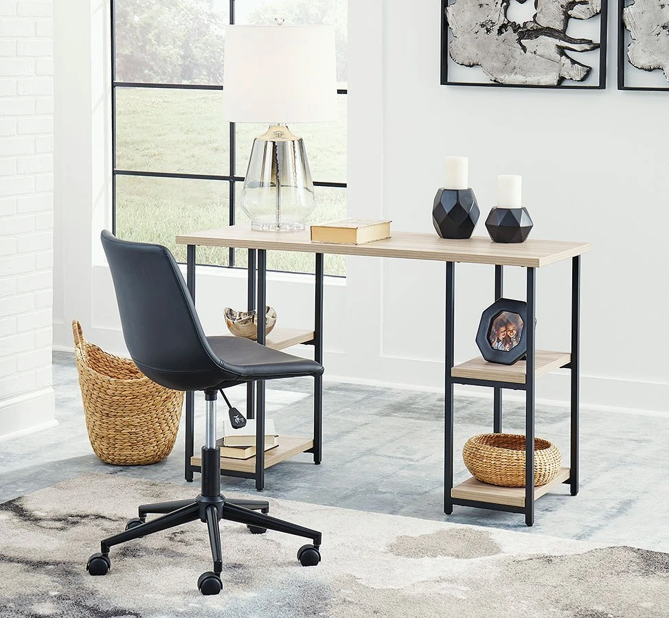 Waylowe Home Office Set W/ Shelf Desk 3 Waylowe Home Office Set W/ Shelf Desk - Image 3