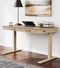 Elmferd Adjustable Height Desk W/ Wireless Charging
