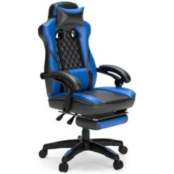 Lynxtyn Home Office Swivel Desk Chair (Blue And Black)
