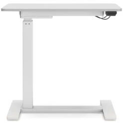 Lynxtyn Adjustable Height Side Desk (Taupe And White)