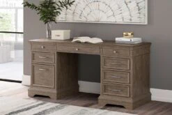 Janismore Home Office Set W/ Storage Leg Desk -Signature Design by Ashley H776 22L 22R 22T credenza 1 1
