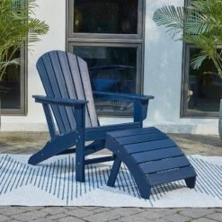 Sundown Treasure Fire Pit Table Set W/ Blue Chairs -Signature Design by Ashley P009 898 chair 2