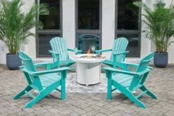 Sundown Treasure Fire Pit Table Set W/ Turquoise Chairs 23 Sundown Treasure Fire Pit Table Set W/ Turquoise Chairs -Signature Design by Ashley P011 776 P012 898 set 2