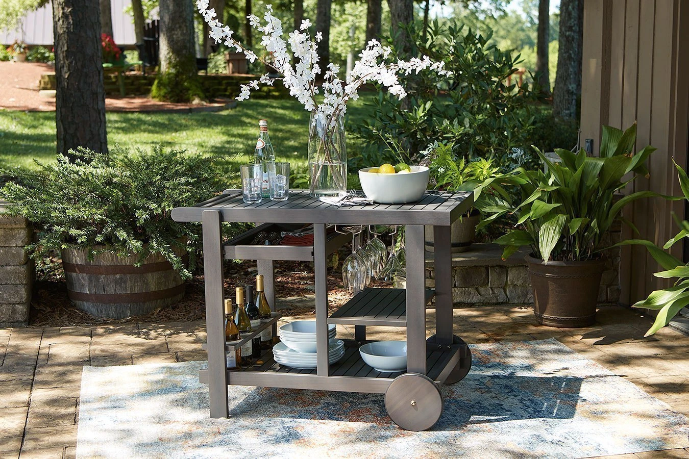 Kailani Serving Cart (Gray) 1 Kailani Serving Cart (Gray)