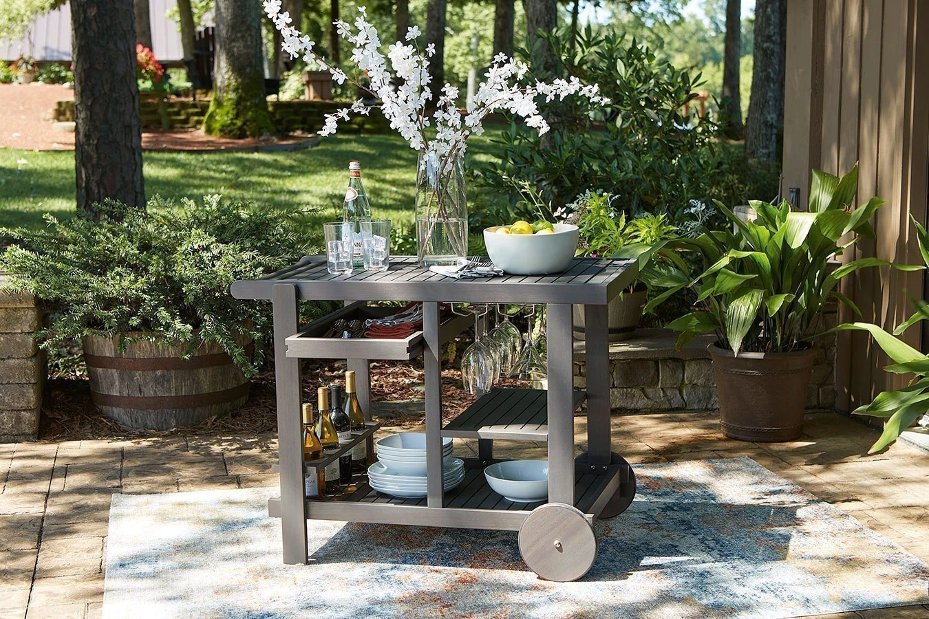Kailani Serving Cart (Gray) 2 Kailani Serving Cart (Gray) - Image 2