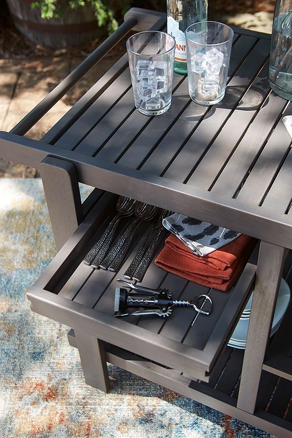 Kailani Serving Cart (Gray) 4 Kailani Serving Cart (Gray) - Image 4