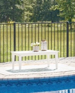 Hyland Wave Outdoor Seating Set (White) -Signature Design by Ashley P111 701 table 1