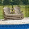 Hyland Wave Outdoor Glider Loveseat (Driftwood)