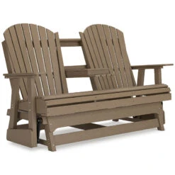 Hyland Wave Outdoor Glider Loveseat (Driftwood) -Signature Design by Ashley P114 835 loveseat 5
