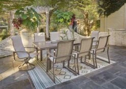 Beach Front Outdoor Dining Set W/ Sling Chairs -Signature Design by Ashley P323 635 601A set 2