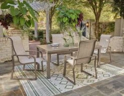 Beach Front Outdoor Dining Set W/ Sling Chairs -Signature Design by Ashley P323 635 601A set 3