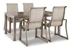 Beach Front Outdoor Dining Set W/ Sling Chairs -Signature Design by Ashley P323 635 601A set 4