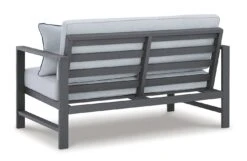Fynnegan Outdoor Loveseat W/ Table (Gray) -Signature Design by Ashley P349 034 loveseat table 10