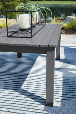 Fynnegan Outdoor Loveseat W/ Table (Gray) -Signature Design by Ashley P349 034 loveseat table 5