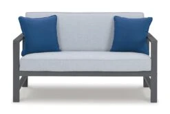 Fynnegan Outdoor Loveseat W/ Table (Gray) -Signature Design by Ashley P349 034 loveseat table 8