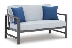 Fynnegan Outdoor Loveseat W/ Table (Gray) -Signature Design by Ashley P349 034 loveseat table 9