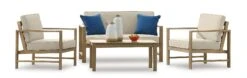 Fynnegan Outdoor Seating Set (Light Brown) -Signature Design by Ashley P349 035 820 set 6