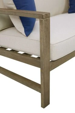 Fynnegan Outdoor Seating Set (Light Brown) -Signature Design by Ashley P349 035 loveseat table 5 1