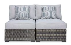 Harbor Court Modular Outdoor Sectional Set W/ Coulee Mills Fire Pit Table -Signature Design by Ashley P459 846 chair 1