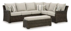 Brook Ranch Outdoor Sectional Set 25 Brook Ranch Outdoor Sectional Set -Signature Design by Ashley P465 822 sectional bench 4