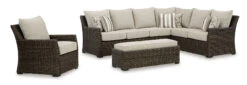 Brook Ranch Outdoor Sectional Set 30 Brook Ranch Outdoor Sectional Set -Signature Design by Ashley P465 822 set 7