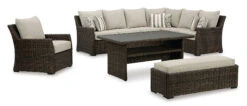 Brook Ranch Outdoor Sectional Set 31 Brook Ranch Outdoor Sectional Set -Signature Design by Ashley P465 822 set 8