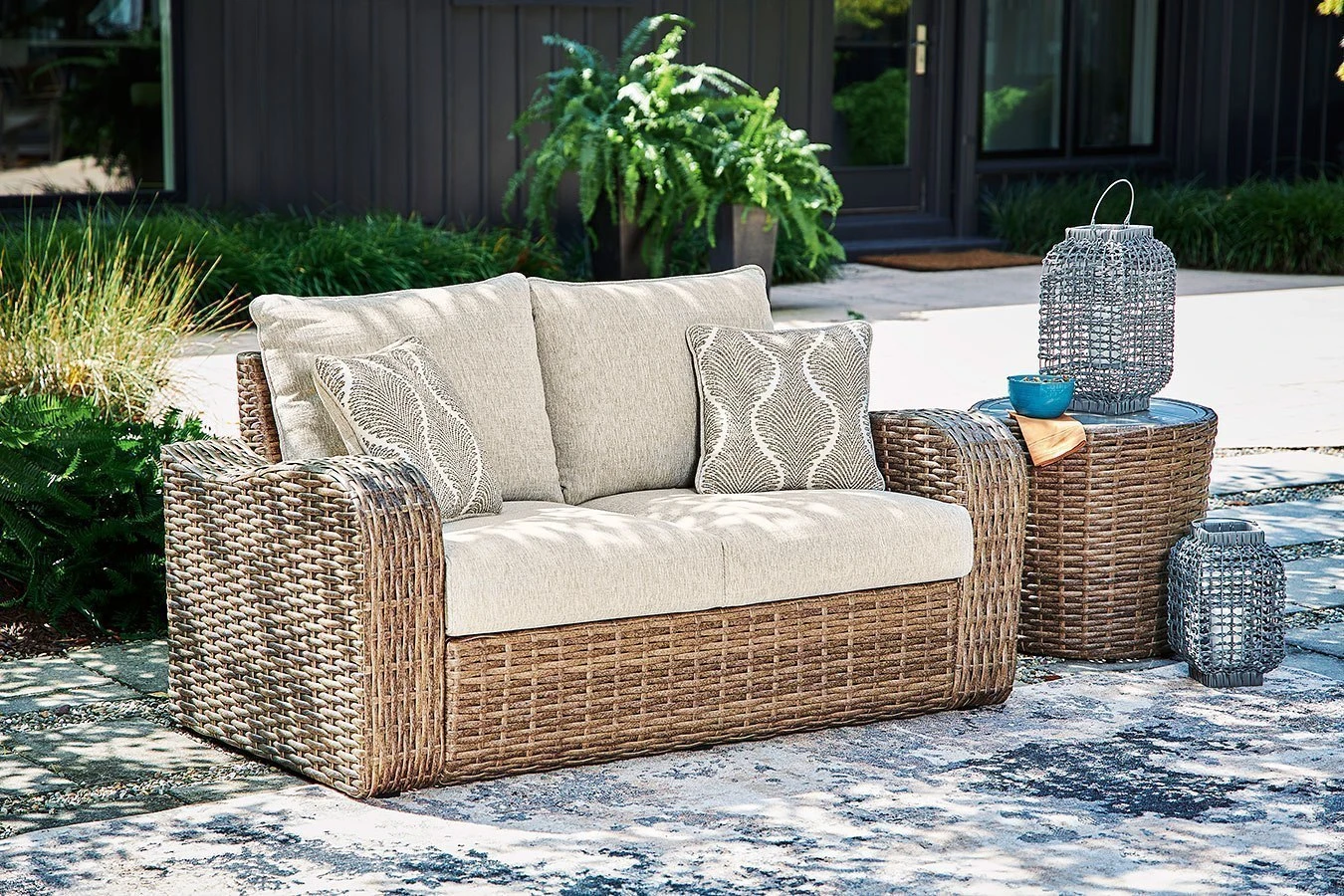 Sandy Bloom Outdoor Loveseat 1 Sandy Bloom Outdoor Loveseat