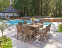 Walton Bridge Outdoor Fire Pit Bar Table Set 34 Walton Bridge Outdoor Fire Pit Bar Table Set -Signature Design by Ashley P749 665 130 set 5