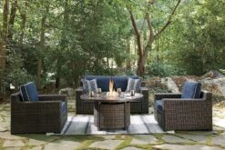 Grasson Lane Outdoor Fire Pit Table Set -Signature Design by Ashley P750 776 P783 820 set 2