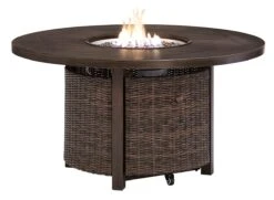 Paradise Trail Round Fire Pit Table -Signature Design by Ashley P750 776 table 6 1