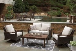 Paradise Trail Outdoor Seating Set -Signature Design by Ashley P750 838 835 set 4