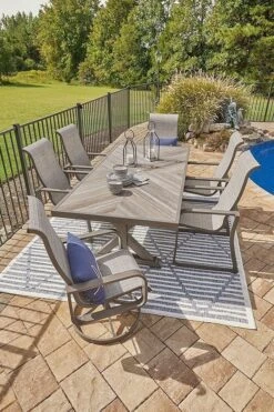 Beachcroft Outdoor Dining Set W/ Beach Front Sling Chairs -Signature Design by Ashley P791 625 P323 601A set 3