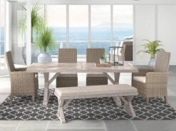 Beachcroft Outdoor Dining Set W/ Bench 16 Beachcroft Outdoor Dining Set W/ Bench -Signature Design by Ashley P791 625 P791 601 P791 600 dining set bench 1