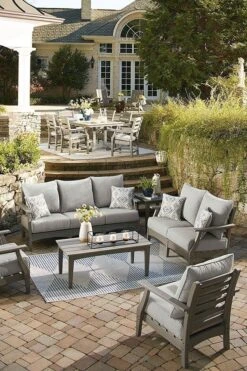 Visola Outdoor Seating Set -Signature Design by Ashley P802 838 835 set 4