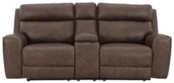 Roman Umber Power Reclining Console Loveseat W/ Adjustable Headrests -Signature Design by Ashley U2540118 loveseat 4