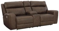 Roman Umber Power Reclining Console Loveseat W/ Adjustable Headrests -Signature Design by Ashley U2540118 loveseat 5