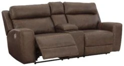 Roman Umber Power Reclining Console Loveseat W/ Adjustable Headrests -Signature Design by Ashley U2540118 loveseat 6
