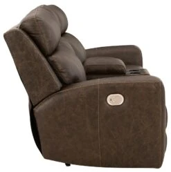 Roman Umber Power Reclining Console Loveseat W/ Adjustable Headrests -Signature Design by Ashley U2540118 loveseat 7