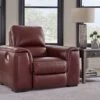 Alessandro Garnet Power Recliner W/ Adjustable Headrest