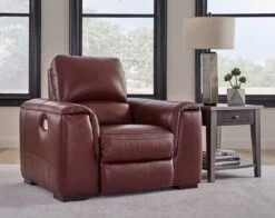 Alessandro Garnet Power Recliner W/ Adjustable Headrest