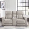 Boyington Gray Power Reclining Console Loveseat W/ Air Massage System