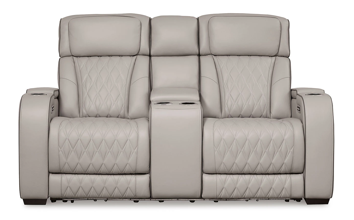 Boyington Gray Power Reclining Console Loveseat W/ Air Massage System 4 Boyington Gray Power Reclining Console Loveseat W/ Air Massage System - Image 4